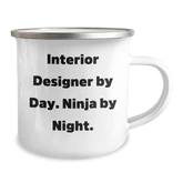 Interior Designer Gifts from Men for Father's Day - Funny Camping Mug - 'Interior Designer By Day. Ninja By Night.' - Image 2